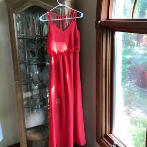 Charlotte Russe Coral/Pink sheer dress